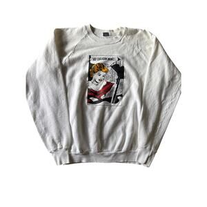 Vintage Culligan Man USA Made White XL Raglan Screen Stars Crewneck Sweatshirt